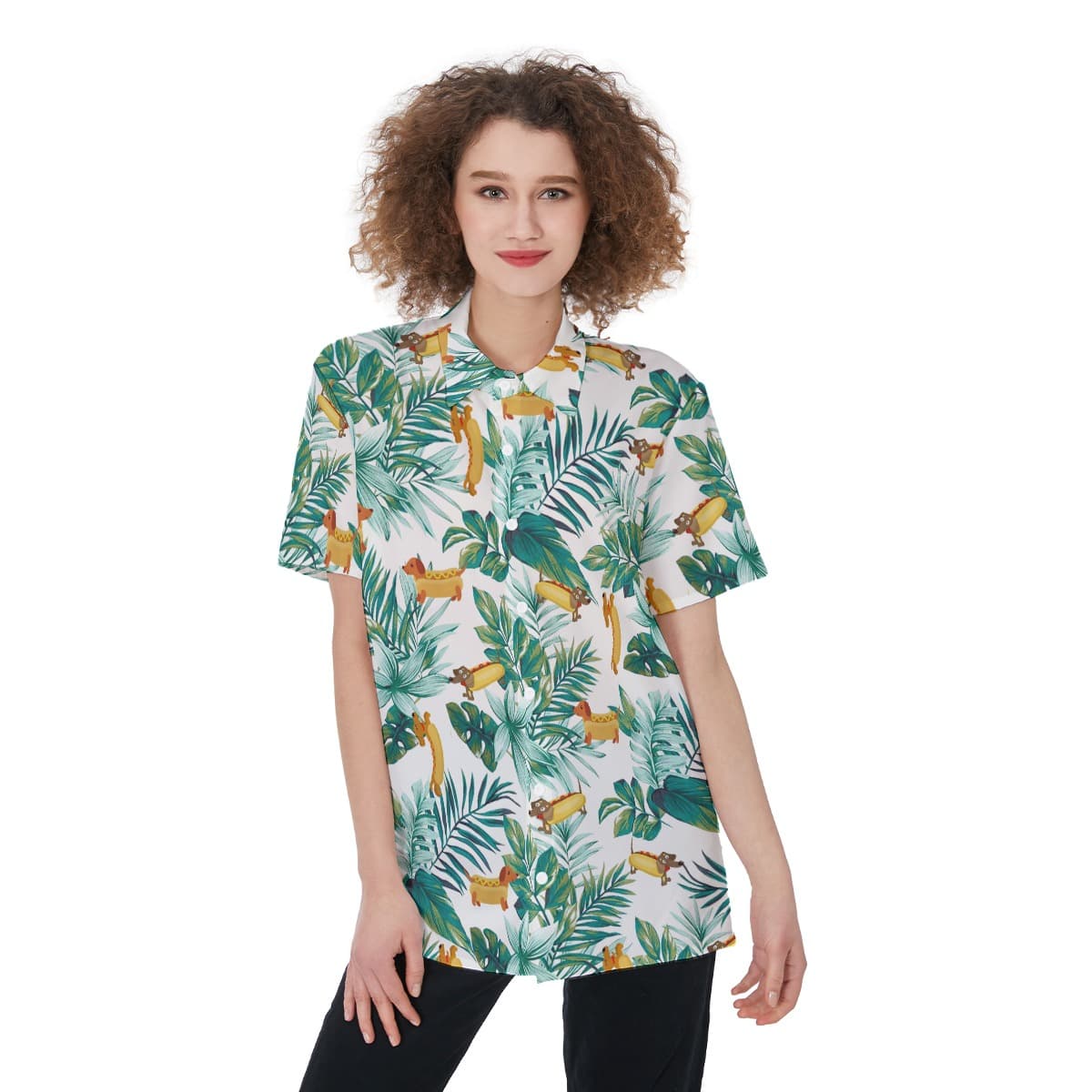 Funny Dachshund Women's Hawaiian Shirt