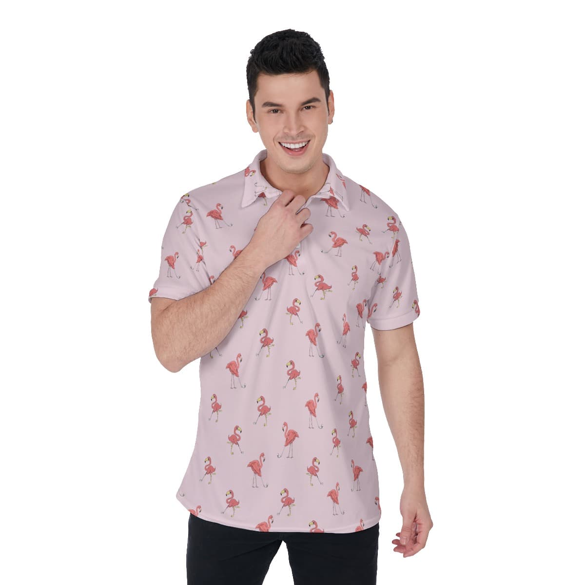 Funny Flamingo Men's Golf Shirt