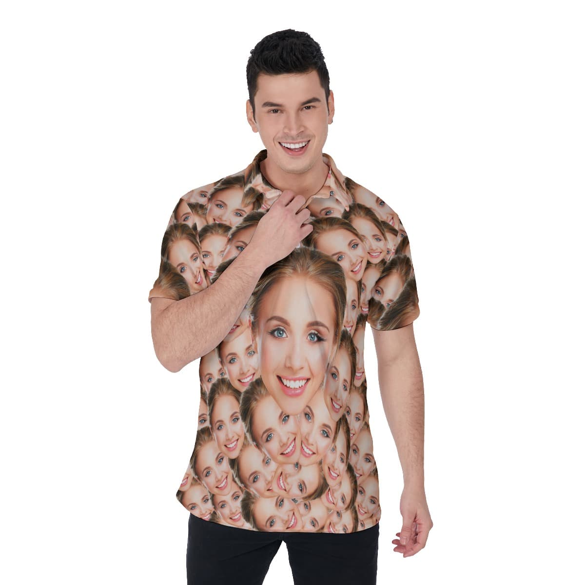 Funny Hawaiian Polo Shirt With Custom Face (1)