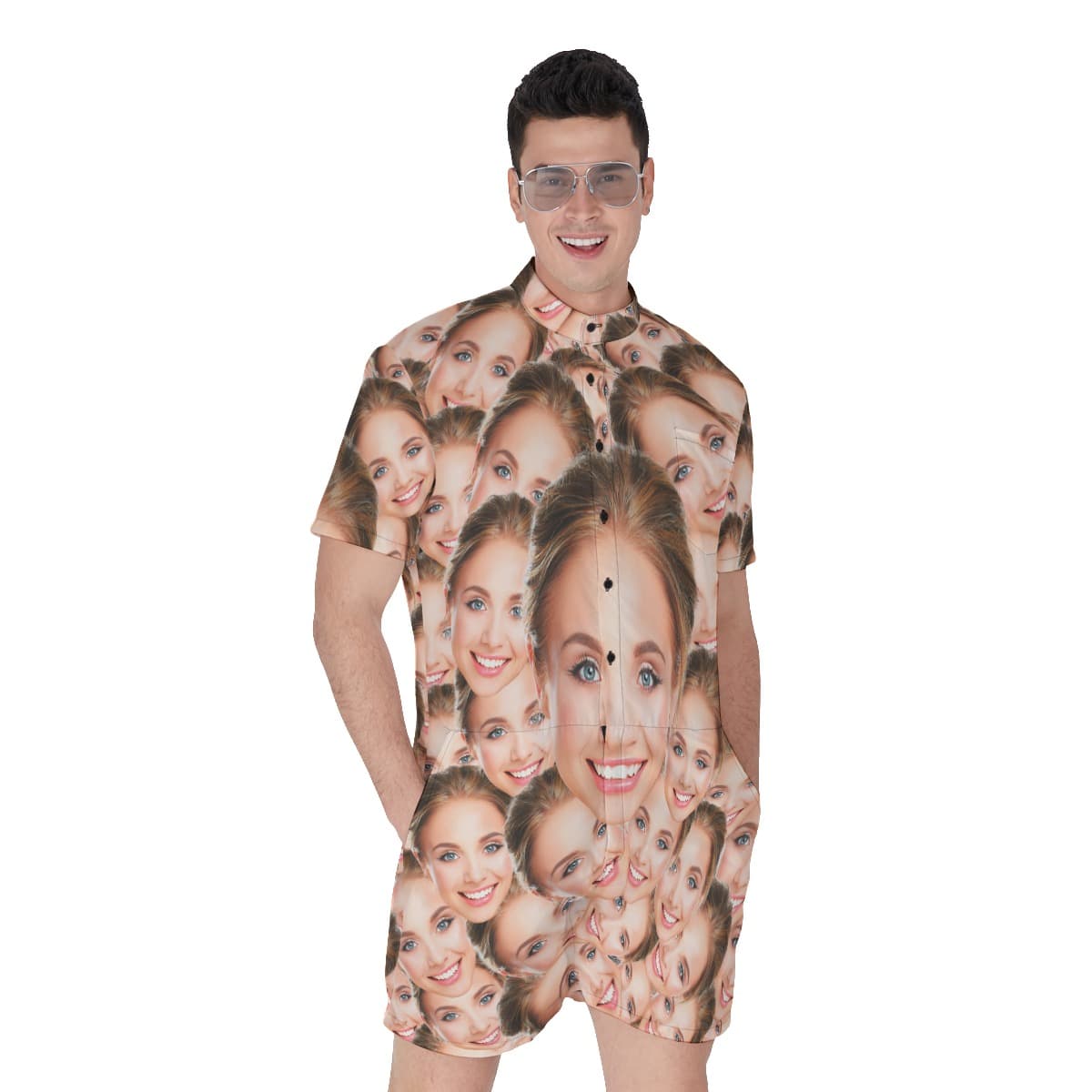 Funny Men's Romper With Custom Face (1)