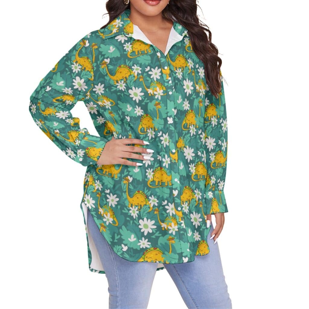 Funny Tacosaurus Hawaiian Plus Size Shirt For Women