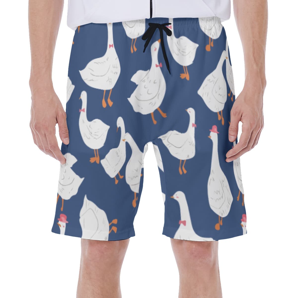 Goose Blue Hawaiian Beach Trunks For Men (1)