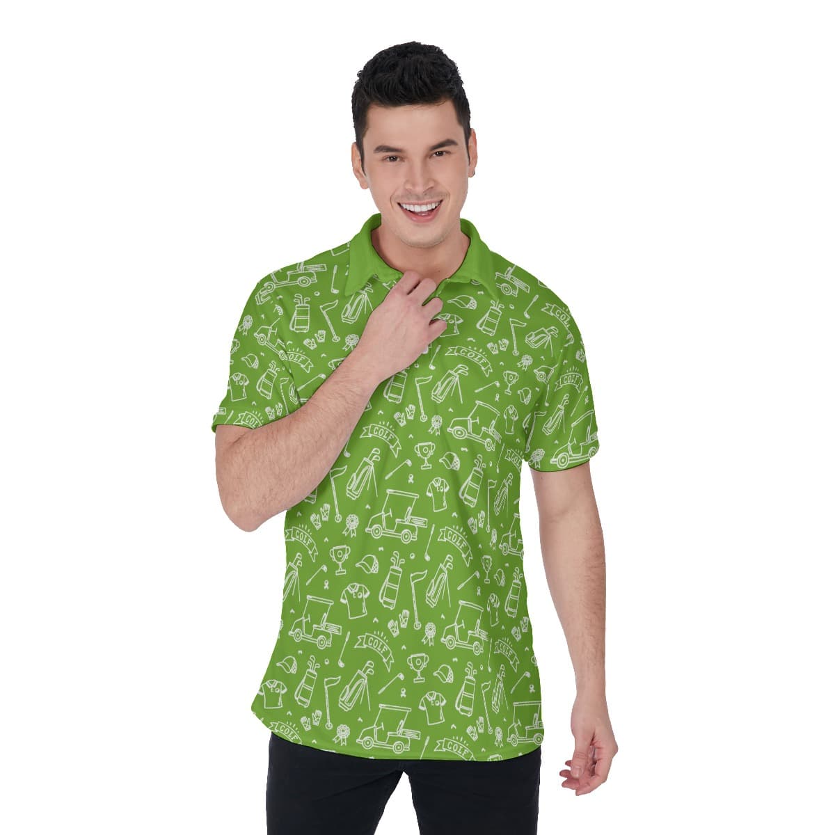Green Golf Lover Men's Polo Shirt (1)