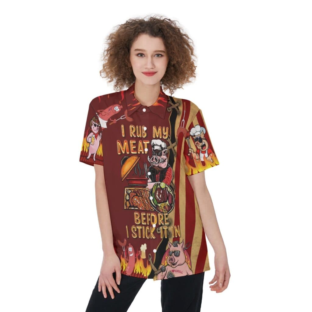 I Rub My Meat Before I Stick It In Women's Hawaiian Shirt