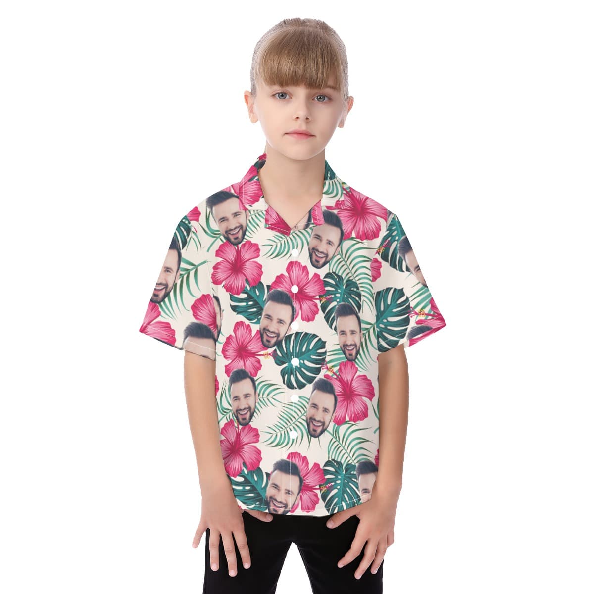 Kid’s Custom Face Hawaiian Shirt (2)