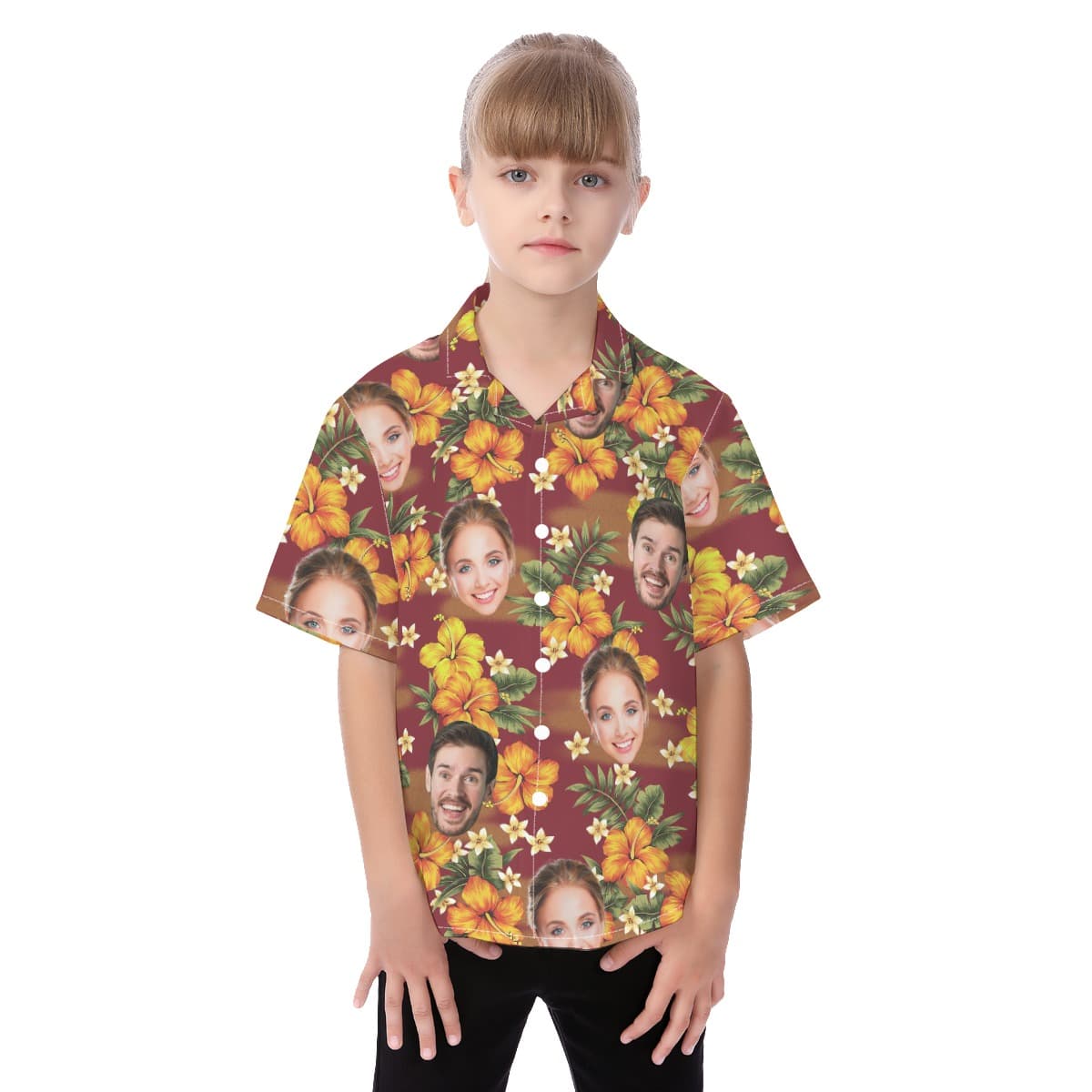 Kid’s Hawaiian Button Shirt Custom Face (1)