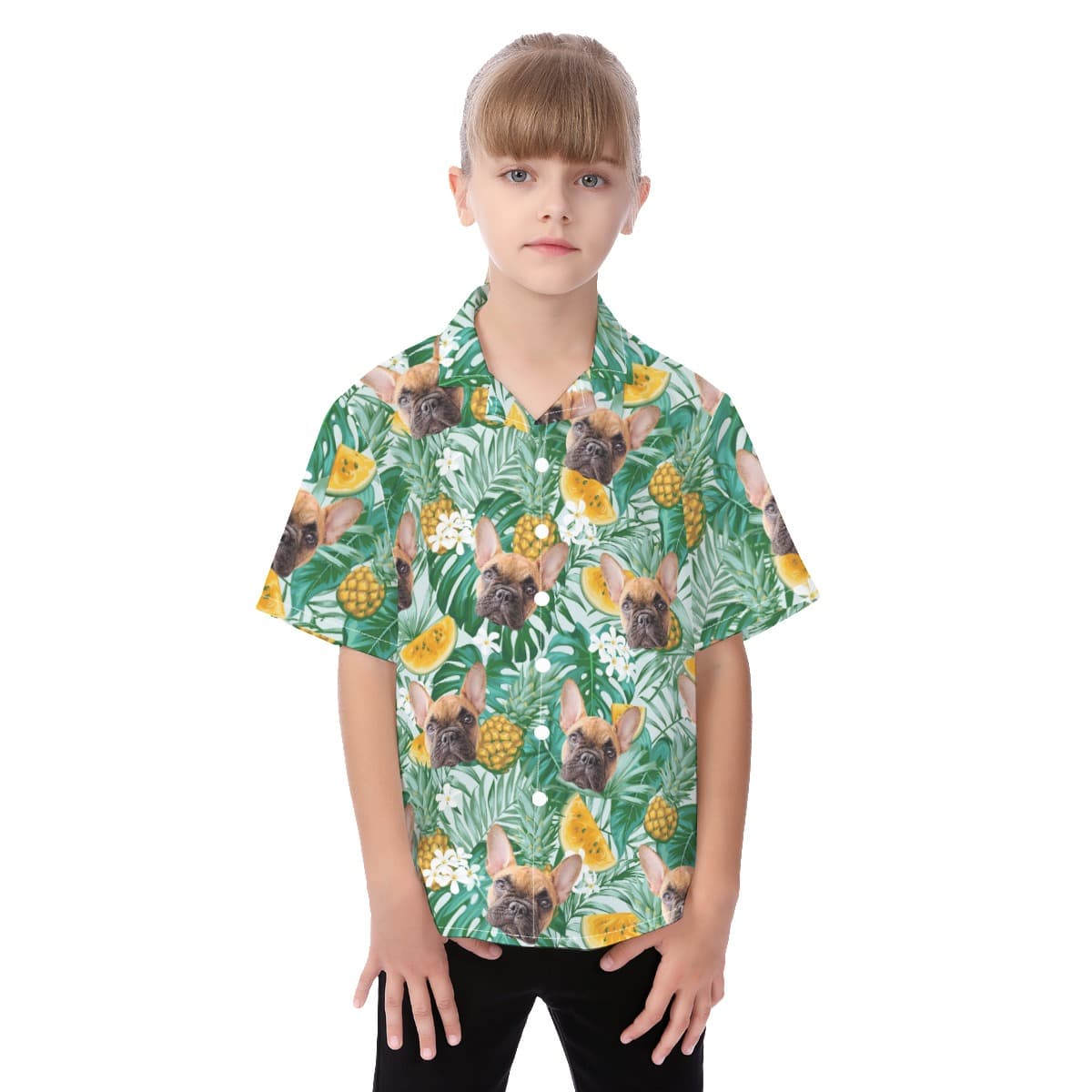 Kids’ Hawaiian Shirts With Dog Face (2)