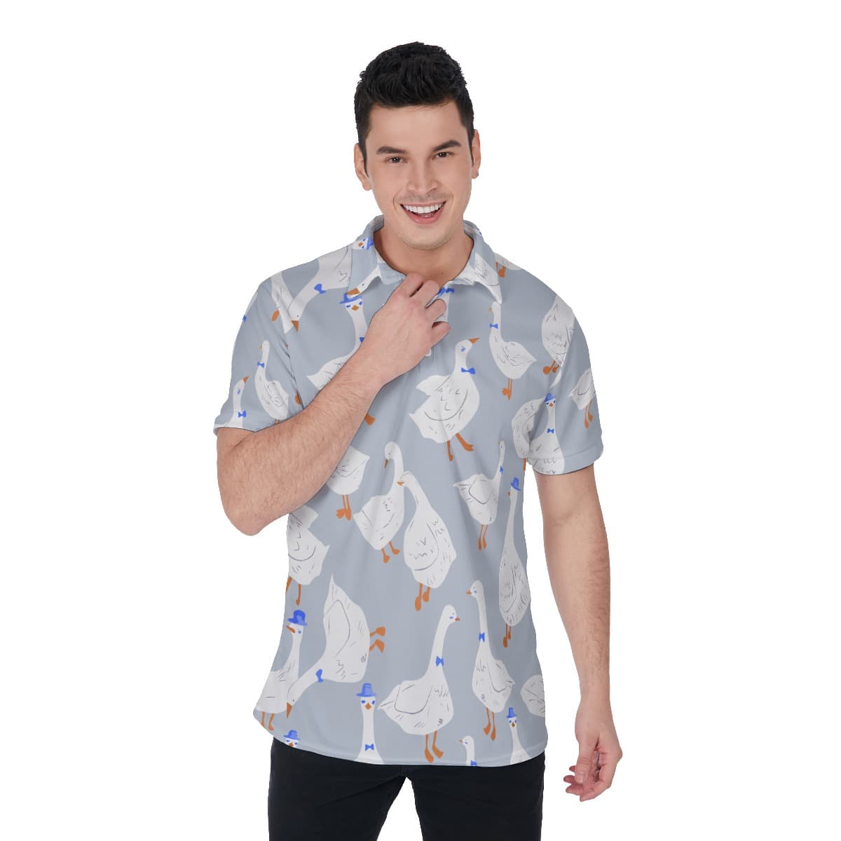 Lovely Goose Polo Hawaiian Shirt For Men (1)