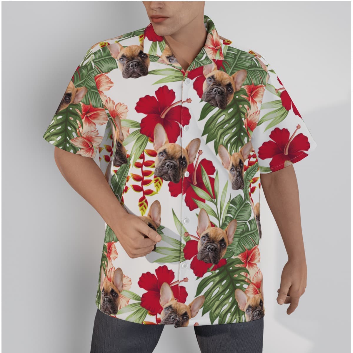 Men’s Custom Dog And Cat Hawaiian Shirt (2)
