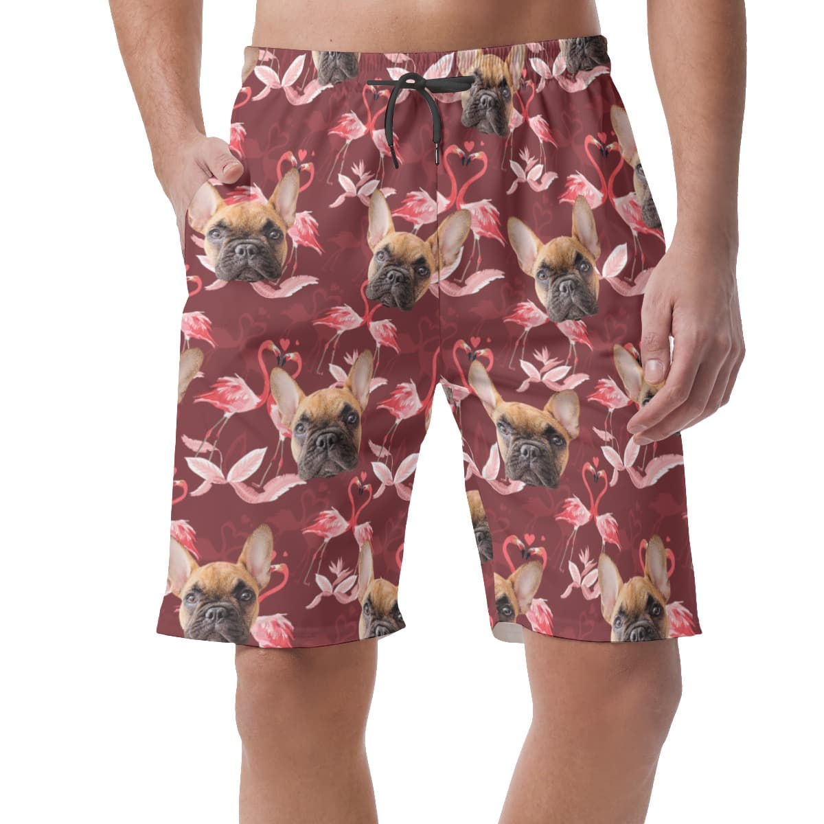 Men’s Custom Dog Face Hawaiian Shorts (1)