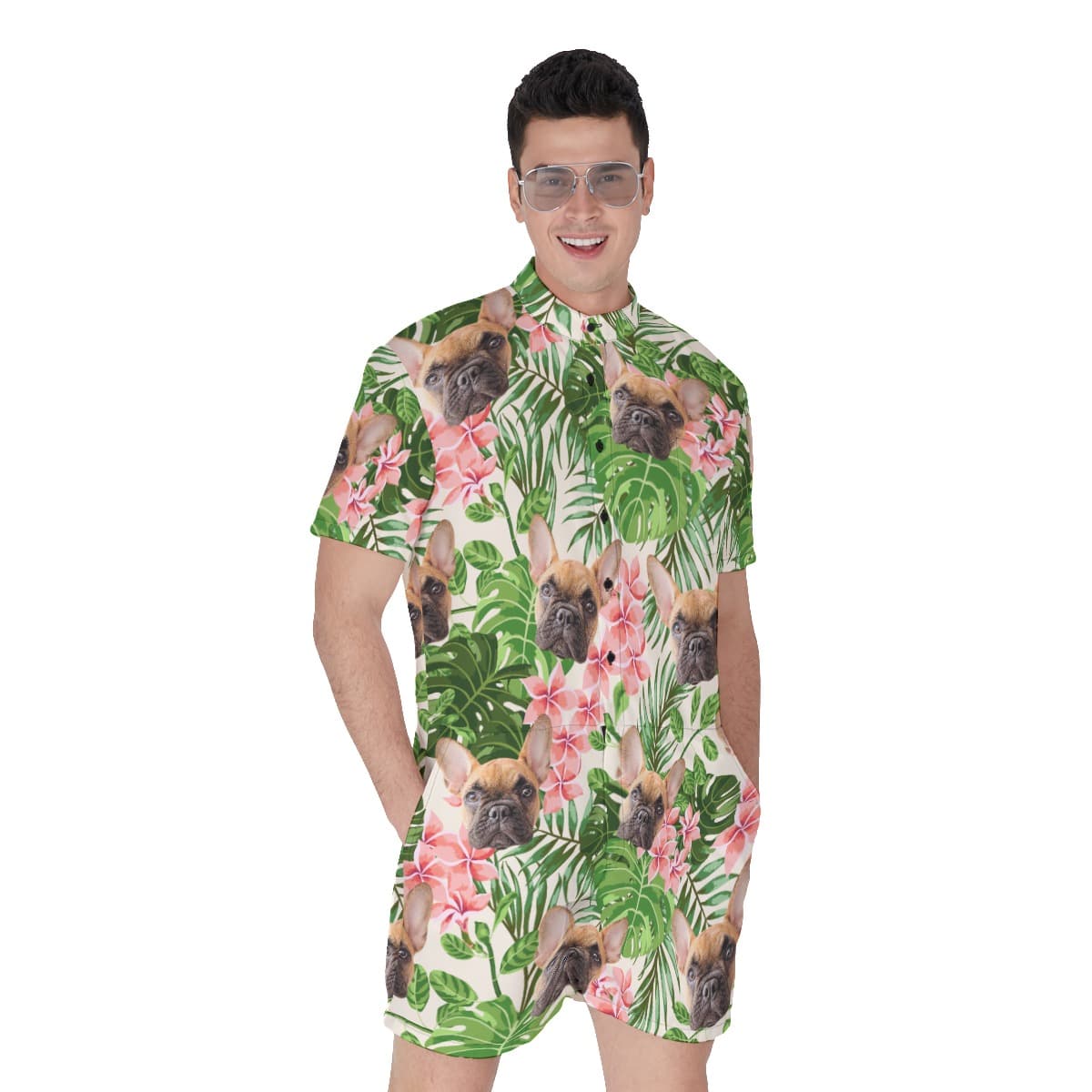 Men’s Custom Dog Hawaiian Romper (1)