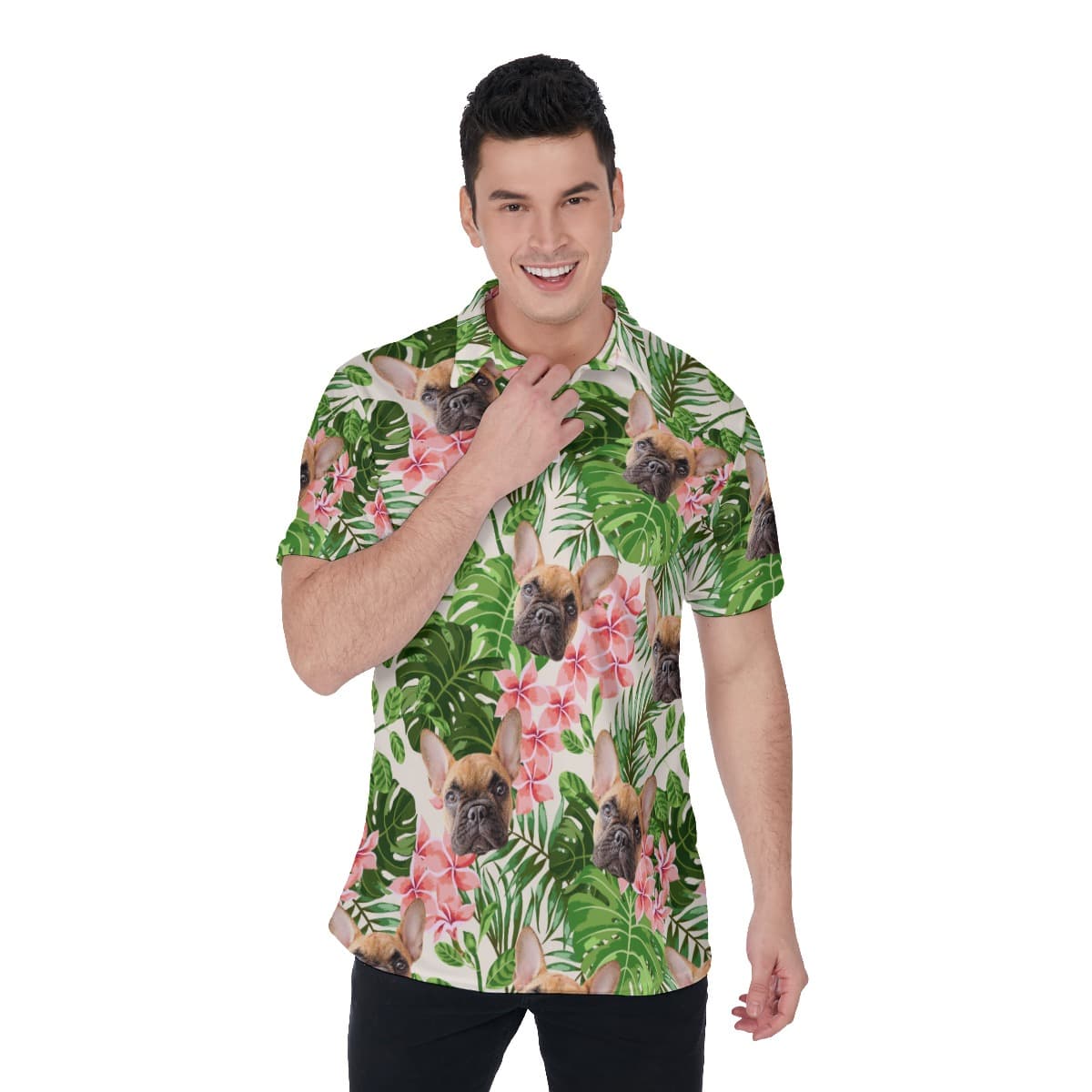 Men’s Custom Dog Polo Hawaiian Shirt (4)