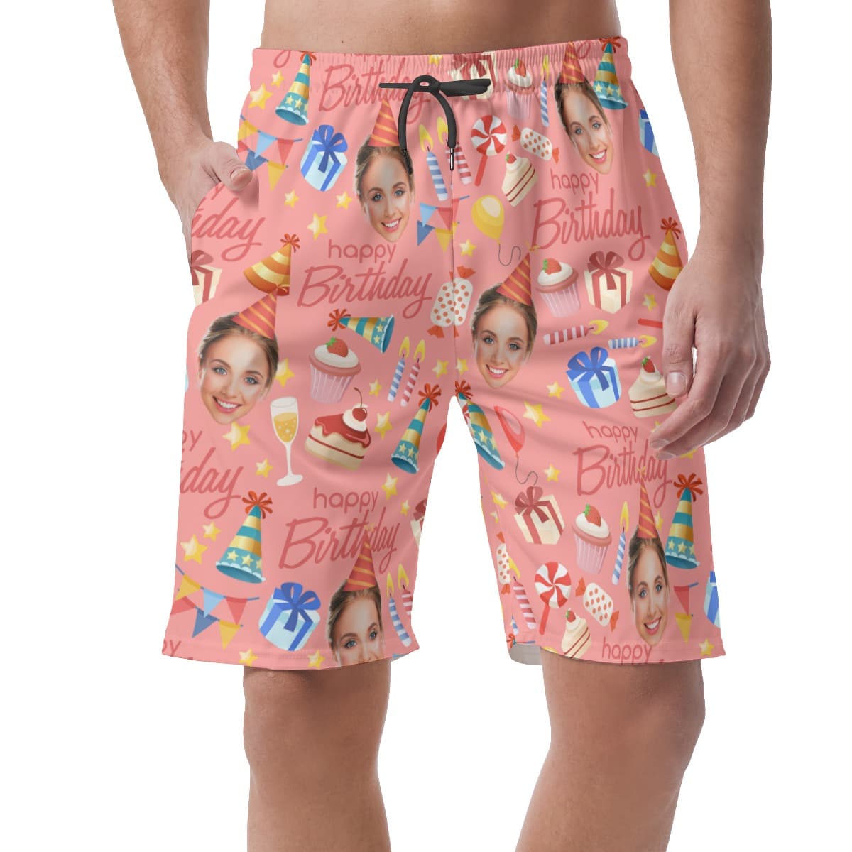 Men’s Custom Face Birthday Hawaiian Shorts For Men (1)