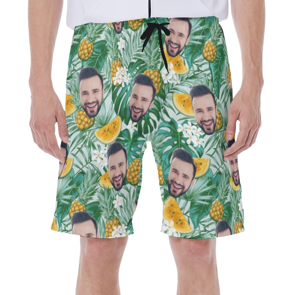 Men’s Custom Face Hawaiian Swim Trunks (2)