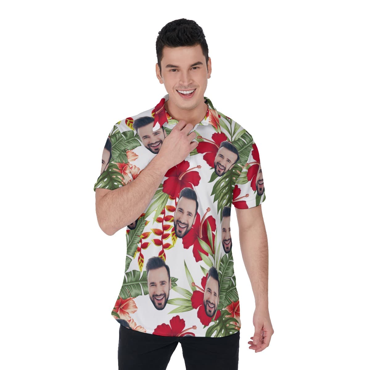 Men’s Custom Face Polo Hawaiian Shirts (4)