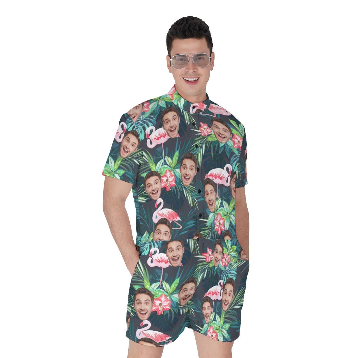 Men’s Custom Sports Team Floral Hawaiian Romper (1)