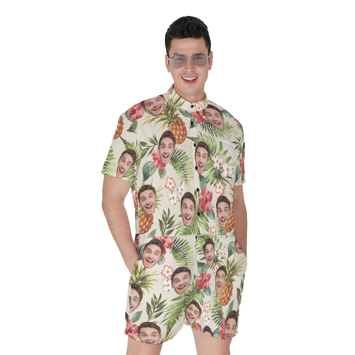 Men’s Custom Sports Team Logo Hawaiian Romper (1)
