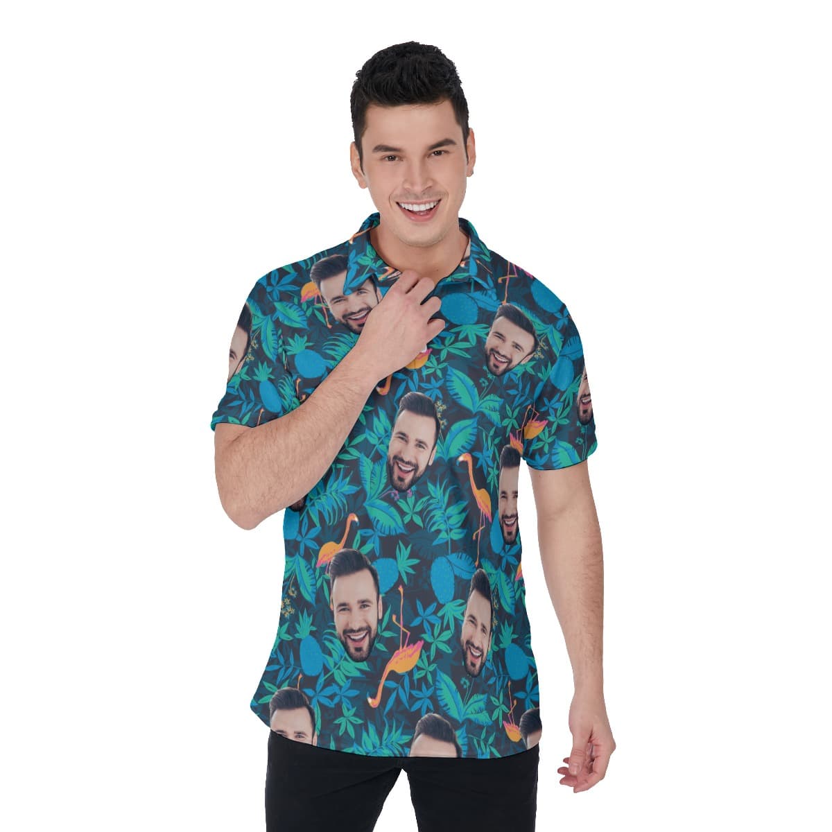 Men’s Face Custom Polo Hawaiian Shirt (4)