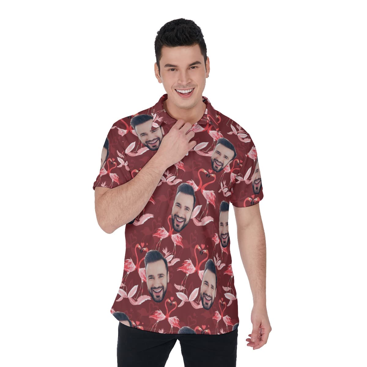 Men’s Face Custom Polo Hawaiian Shirts (1)