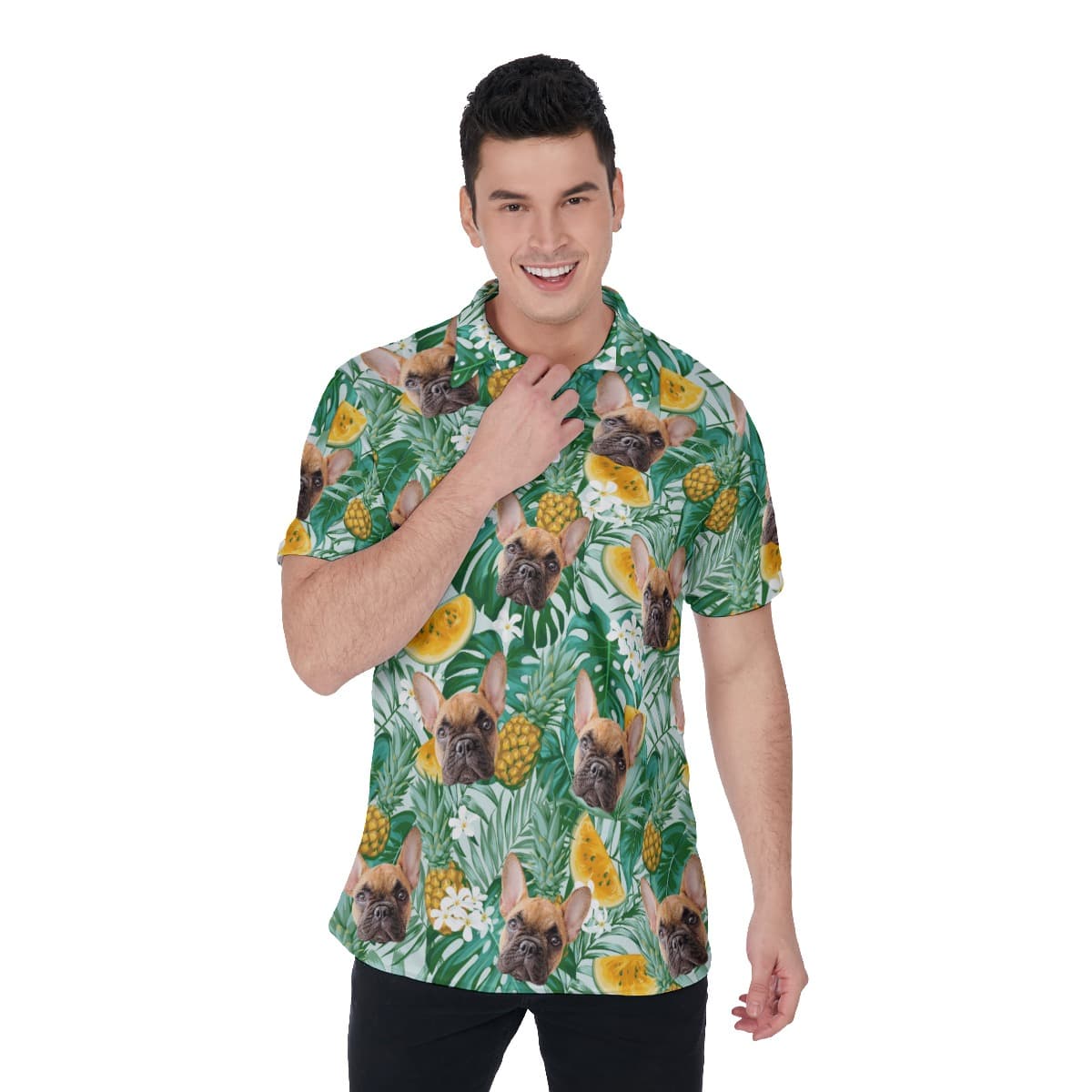 Men’s Hawaiian Polo Shirt With Pet Face (2)