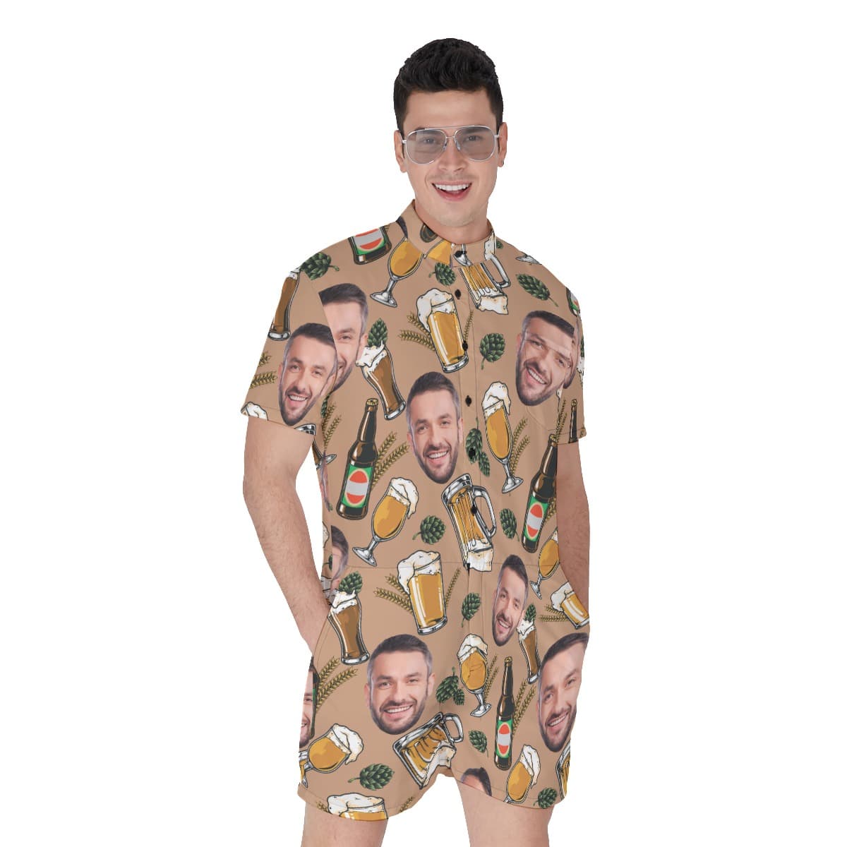 Men’s Personalized Beer Cool Hawaiian Romper (1)