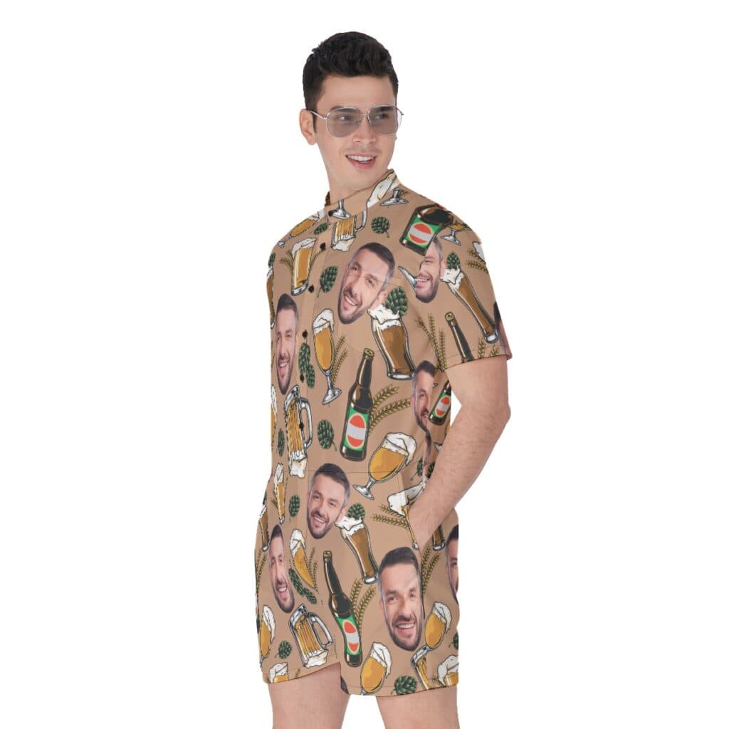 Men's Personalized Beer Cool Hawaiian Romper
