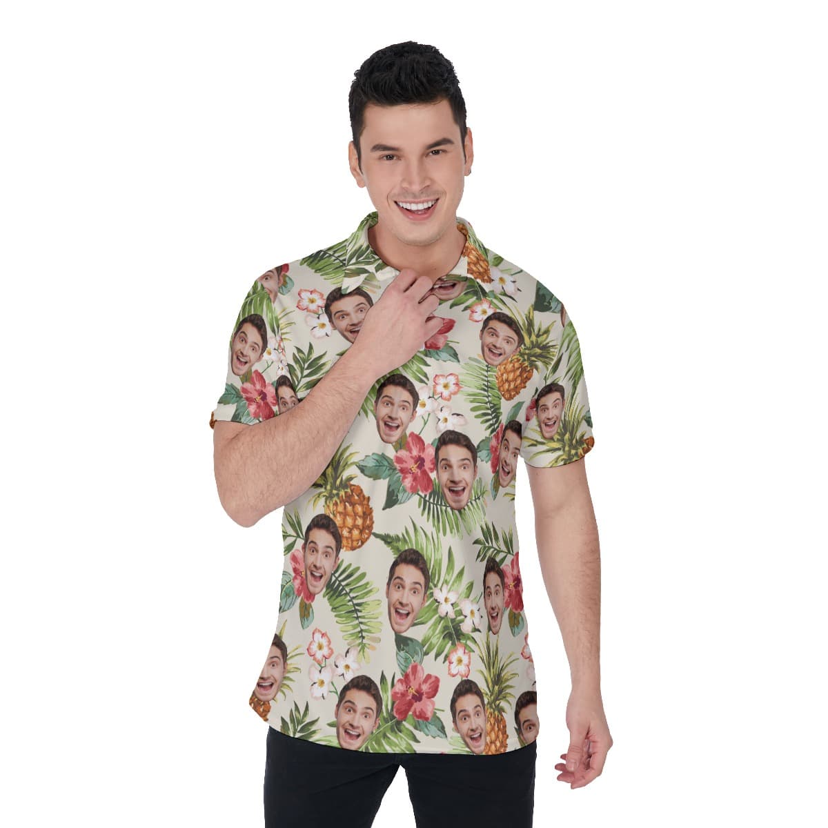 Men’s Sports Team Custom Name Polo Hawaiian Shirt (1)