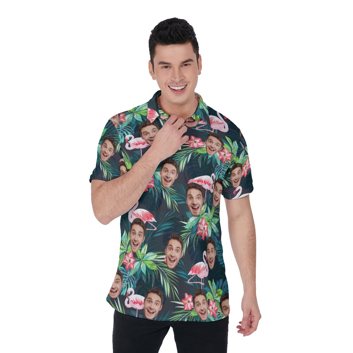 Men’s Sports Team Custom Tropical Polo Hawaiian Shirt (1)