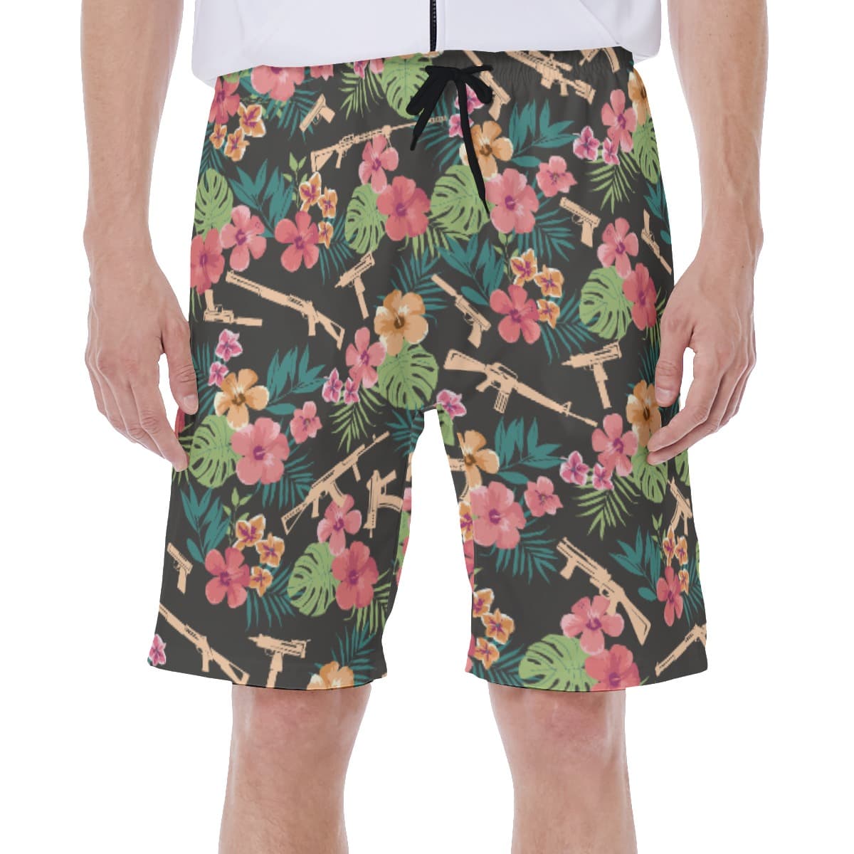 Men’s Tactical Tropical Hawaiian Swim Trunks (1)
