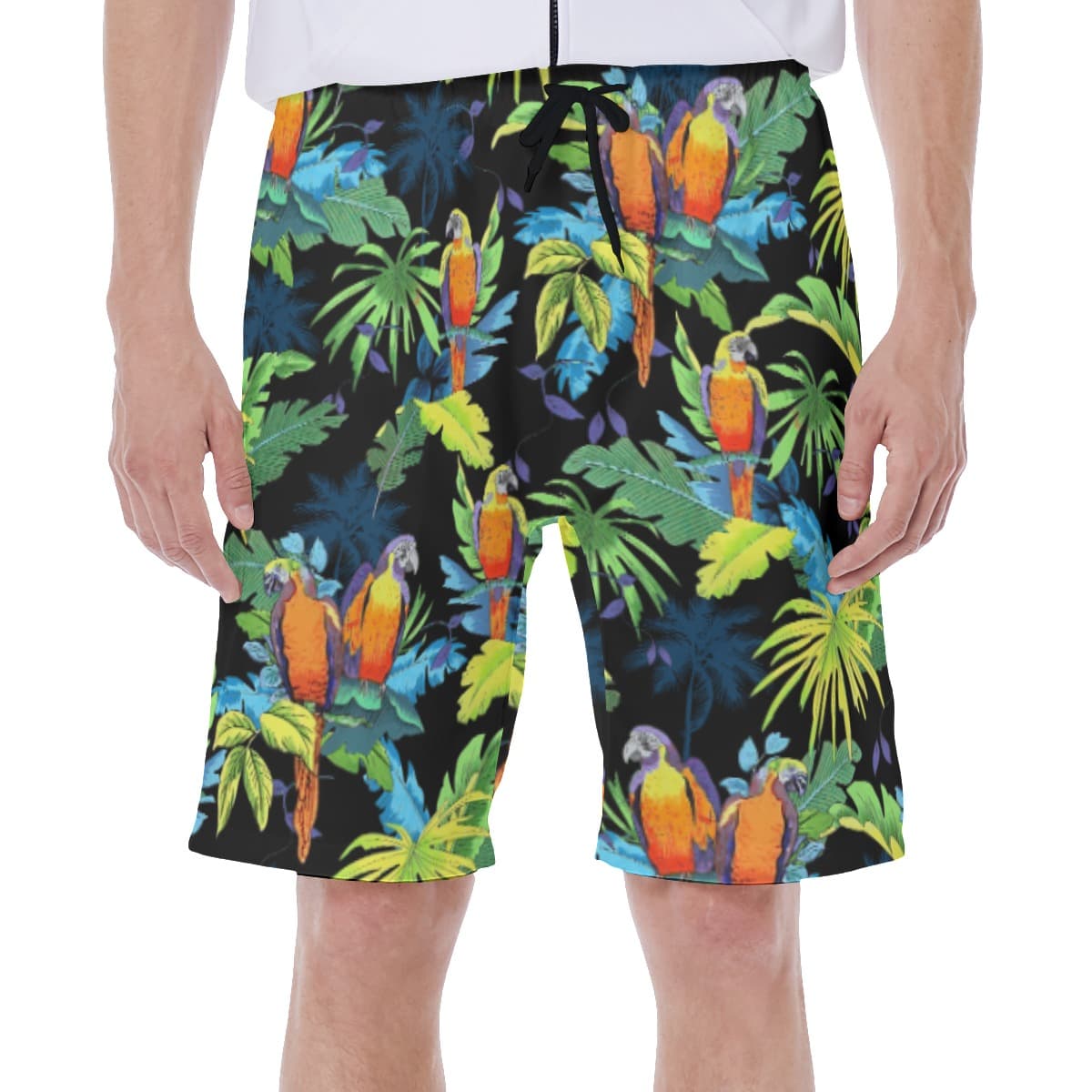 Men’s Tropical Parrot Hawaiian Swim Trunks (1)