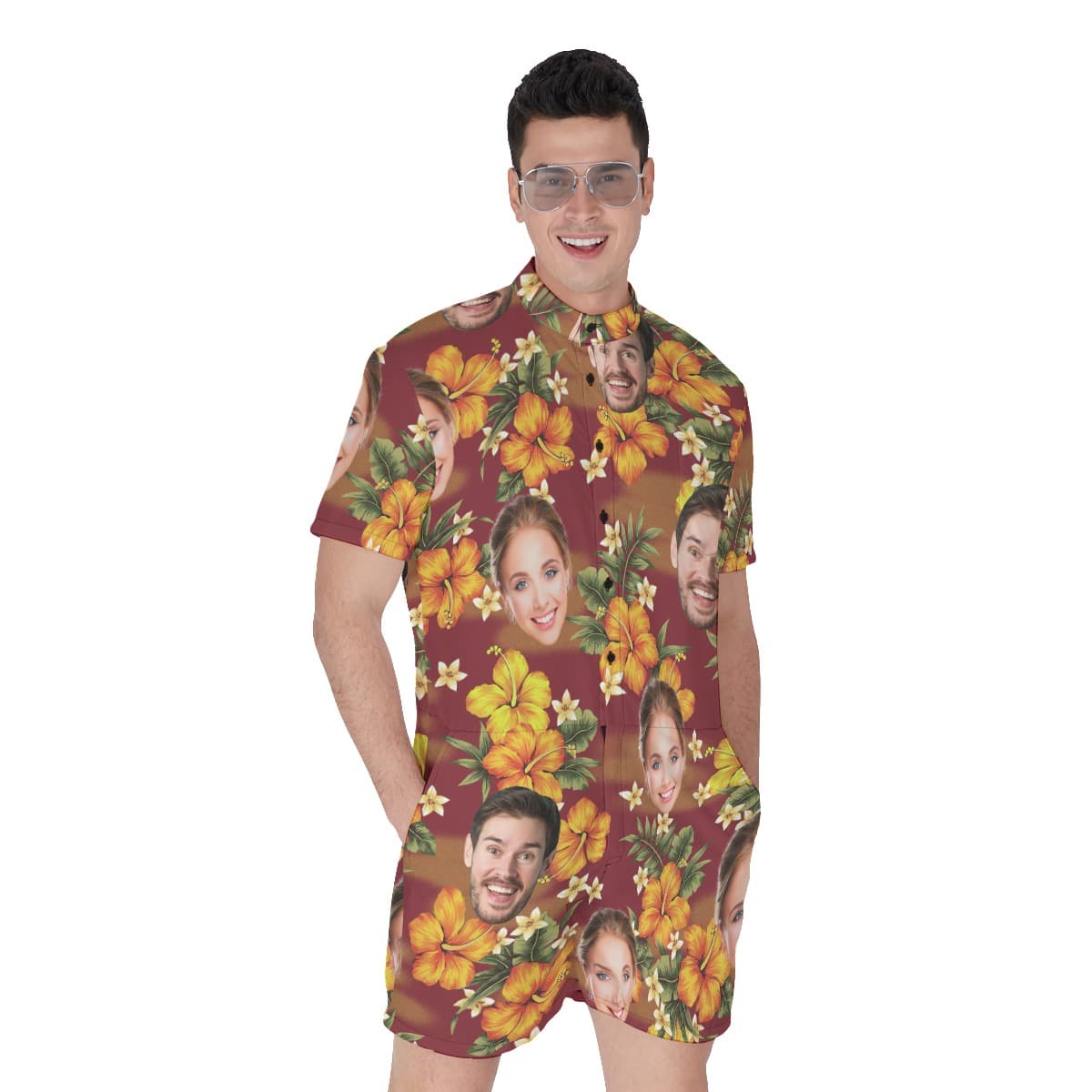 Men’s Tropical Romper With Custom Face (1)