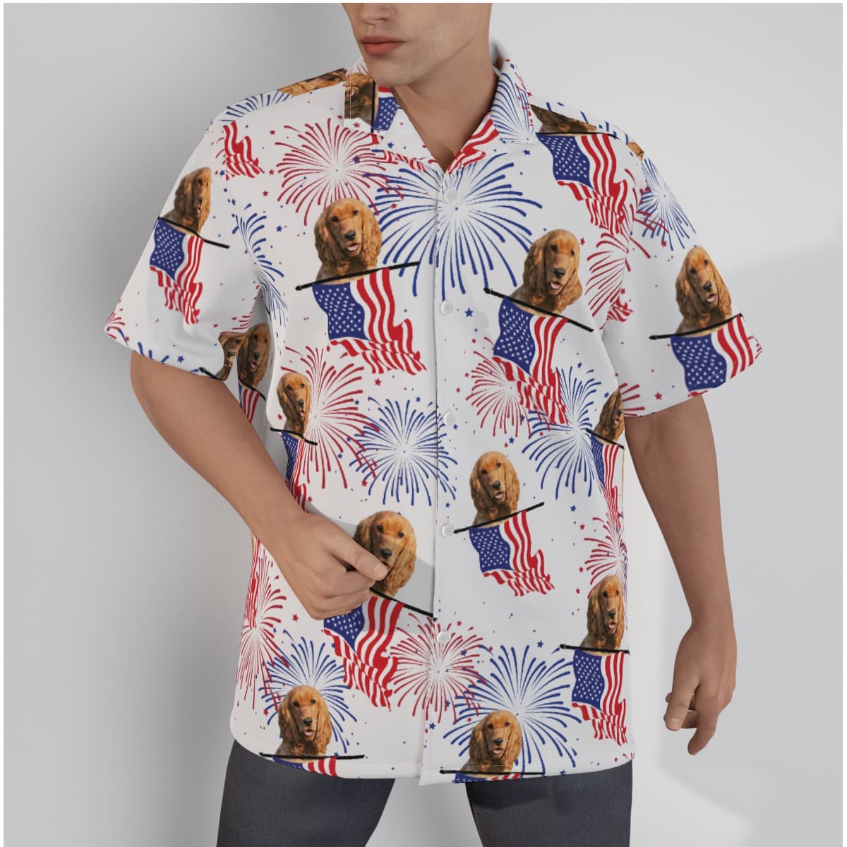 Patriotic Custom Hawaiian Shirt With Dog Face (2)