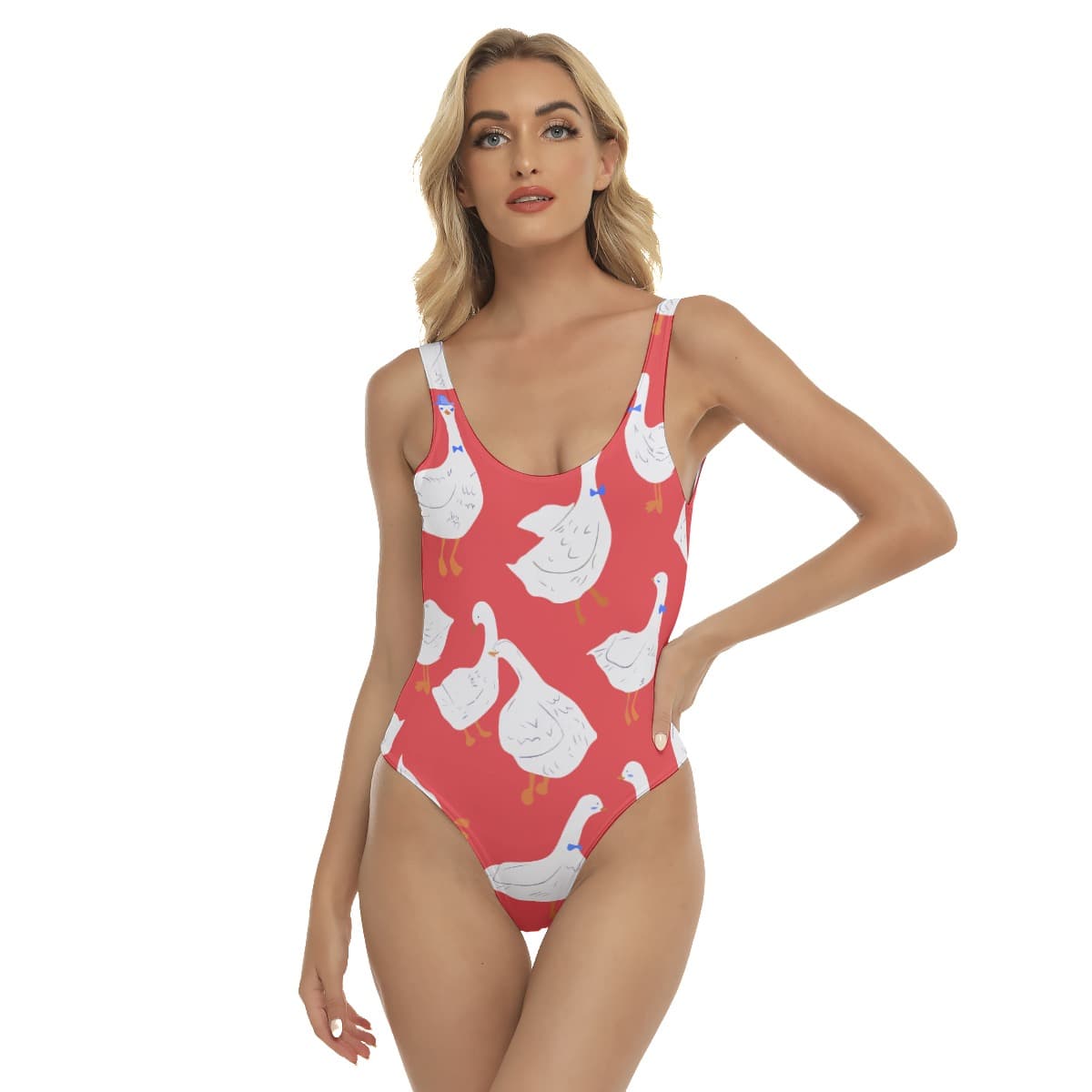 Red Goose Hawaiian One-Piece Swimsuit For Women (1)