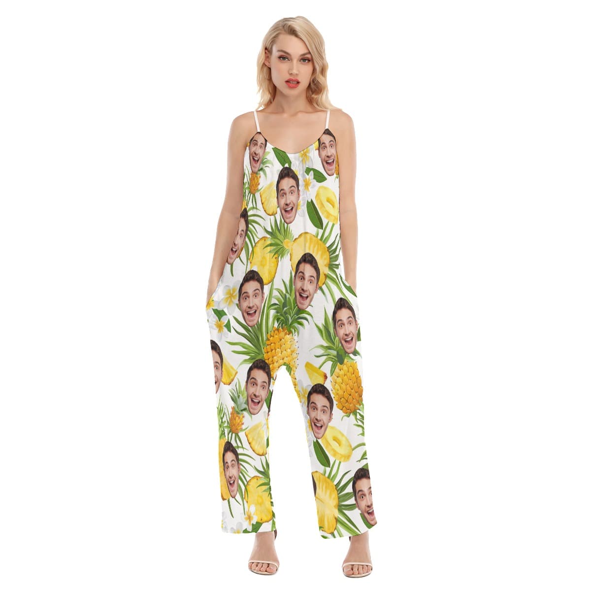 Sports Name Custom Face Women’s Hawaiian Jumpsuit (1)