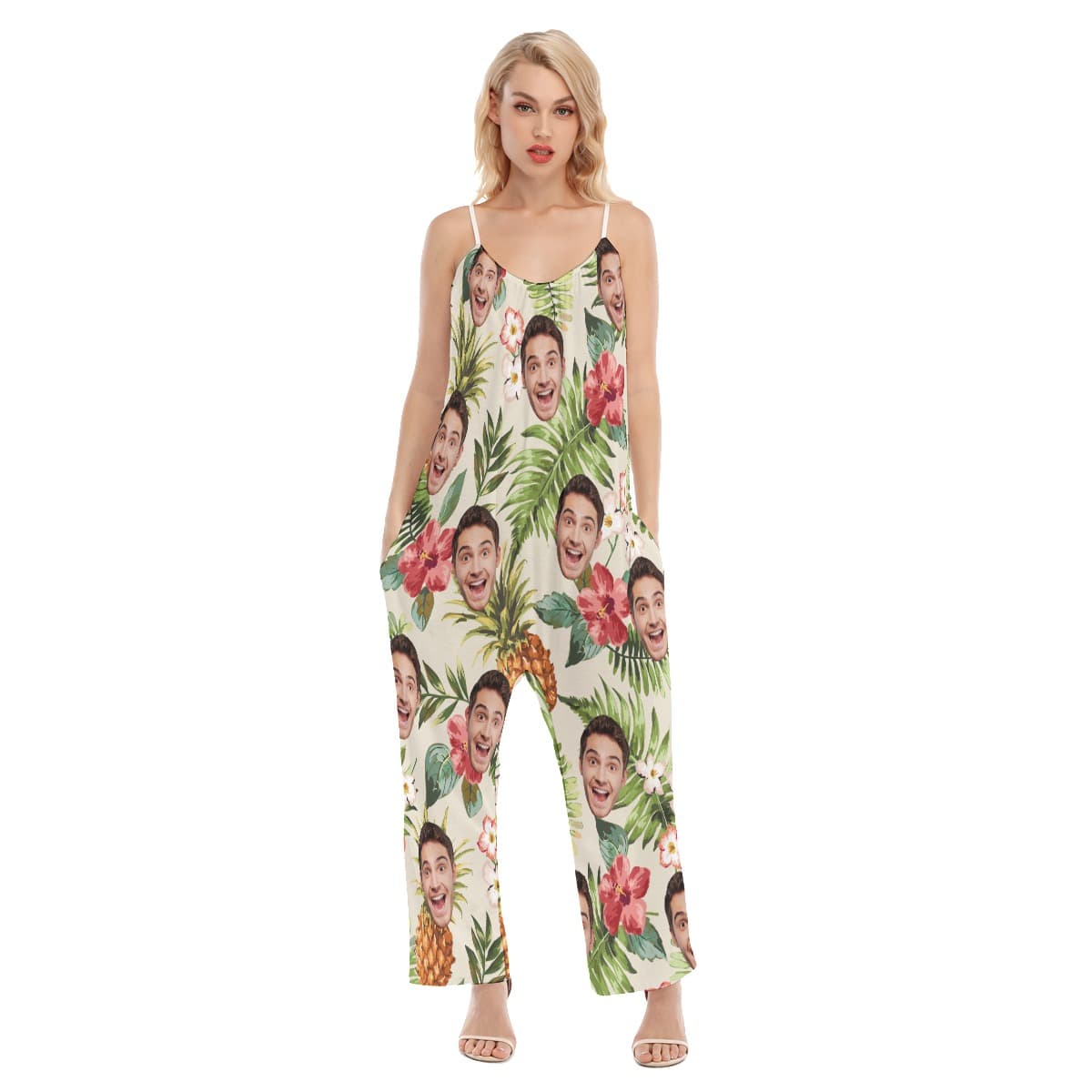 Sports Name Custom Floral Women’s Hawaiian Jumpsuit (1)