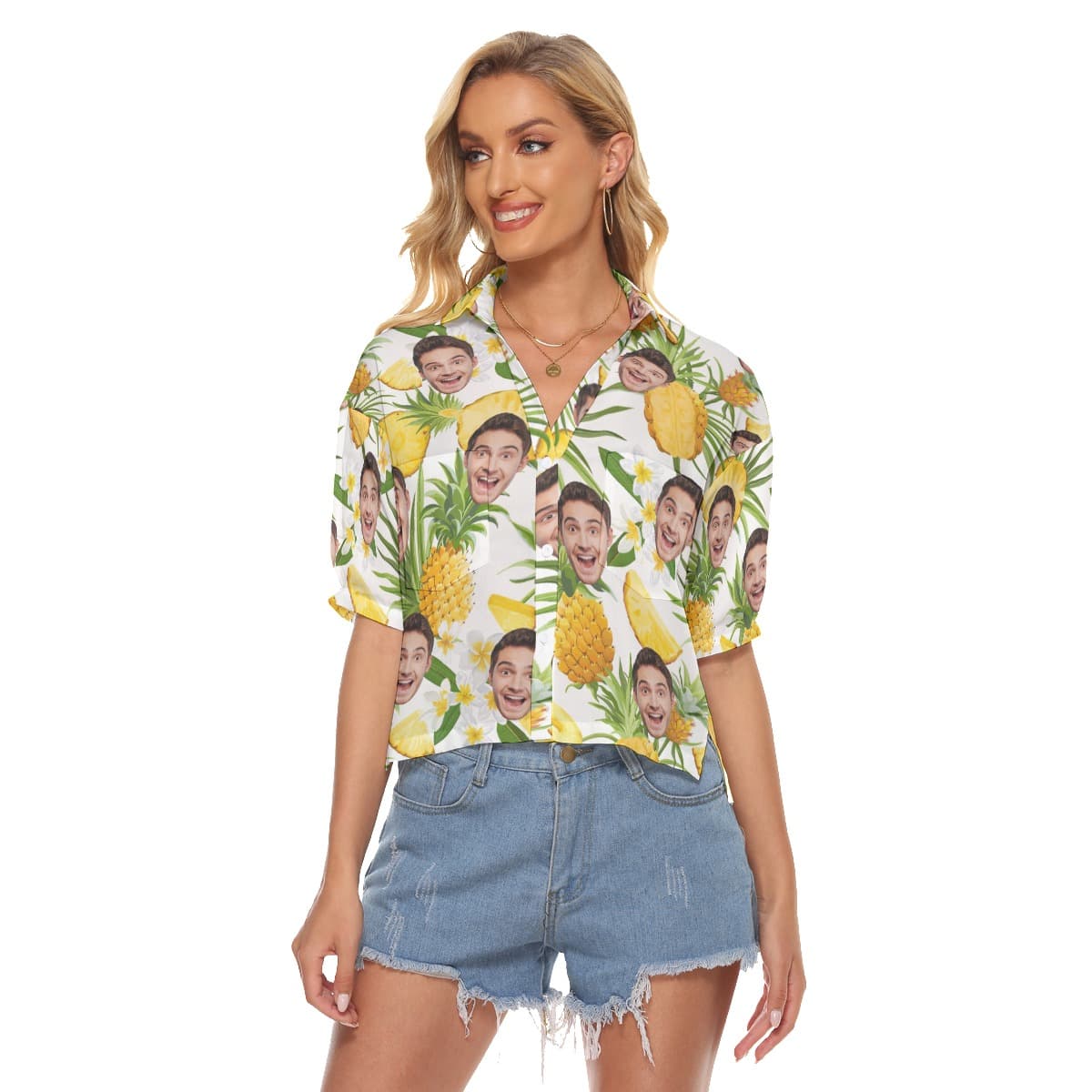 Sports Team Custom Crop Top Hawaiian Shirt For Women (1)
