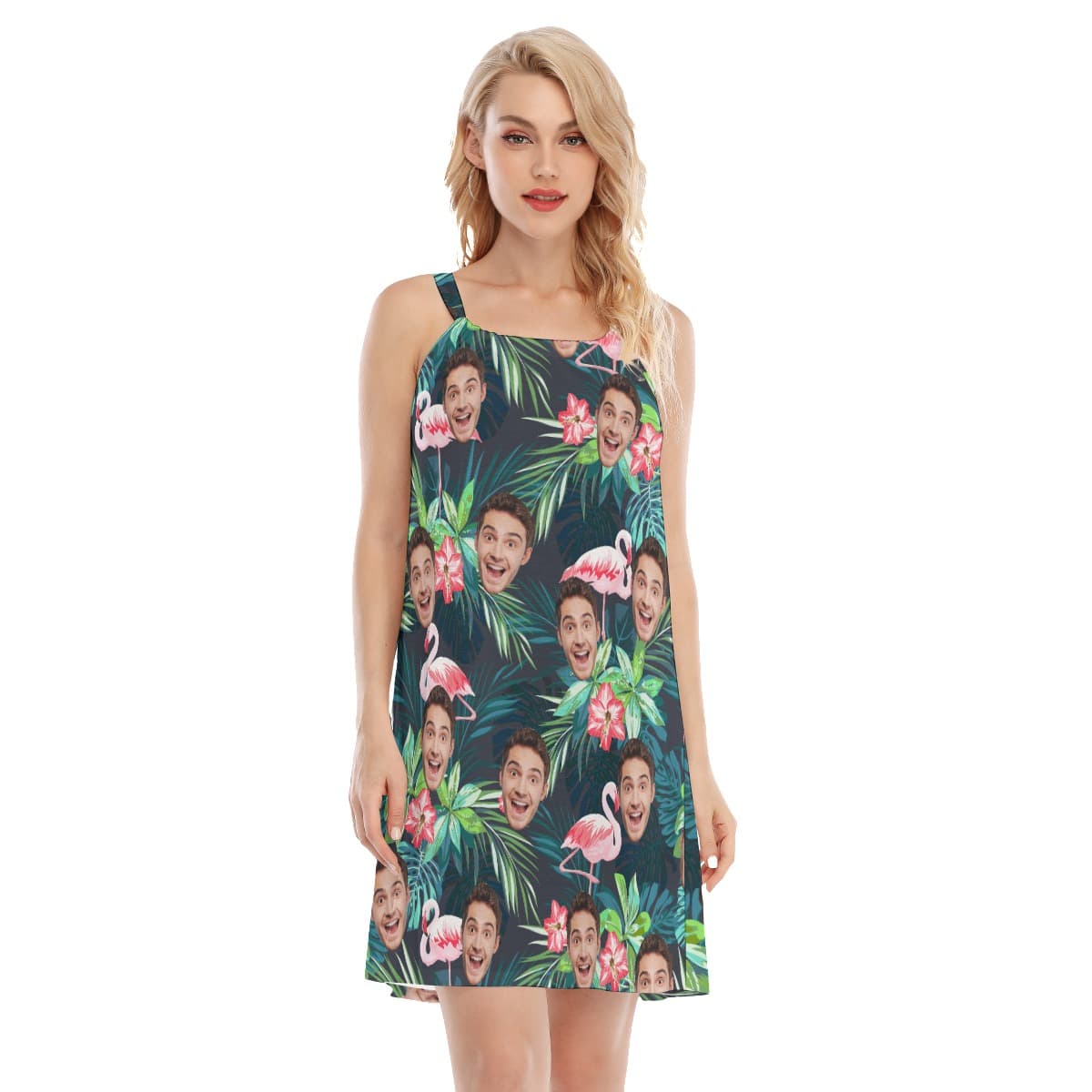 Sports Team Custom Floral Hawaiian Cami Dress (1)