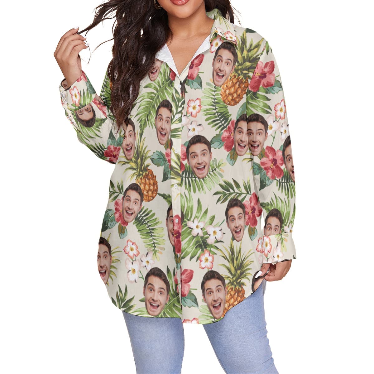 Sports Team Custom Oversized Women’s Hawaiian Shirt (1)