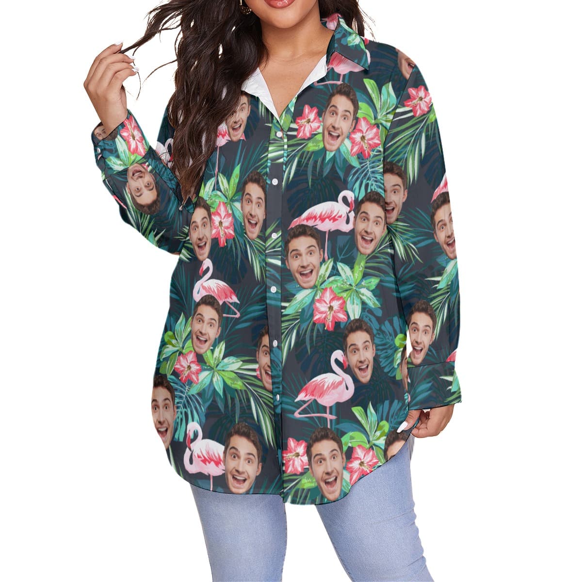 Sports Team Custom Women’s Oversized Hawaiian Shirt (1)