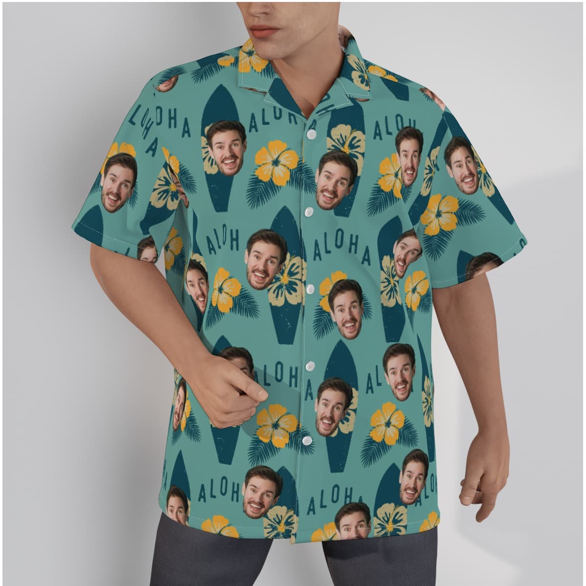 Surfing Aloha Hawaiian Shirt With Face (1)
