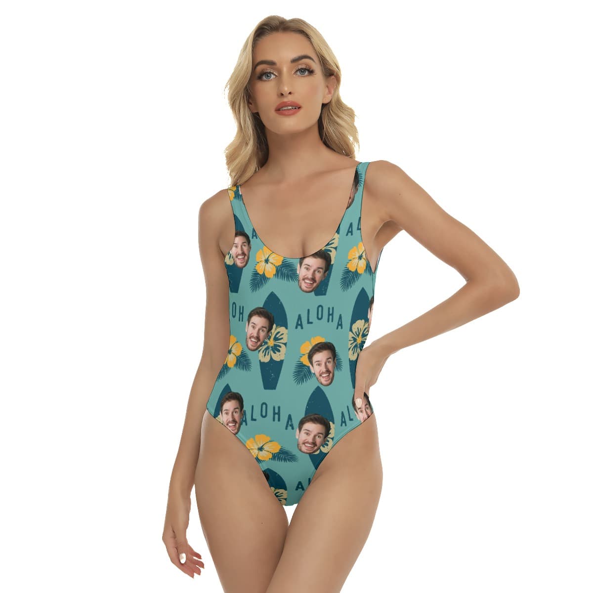 Surfing Aloha Women's Swimsuit With Face (1)