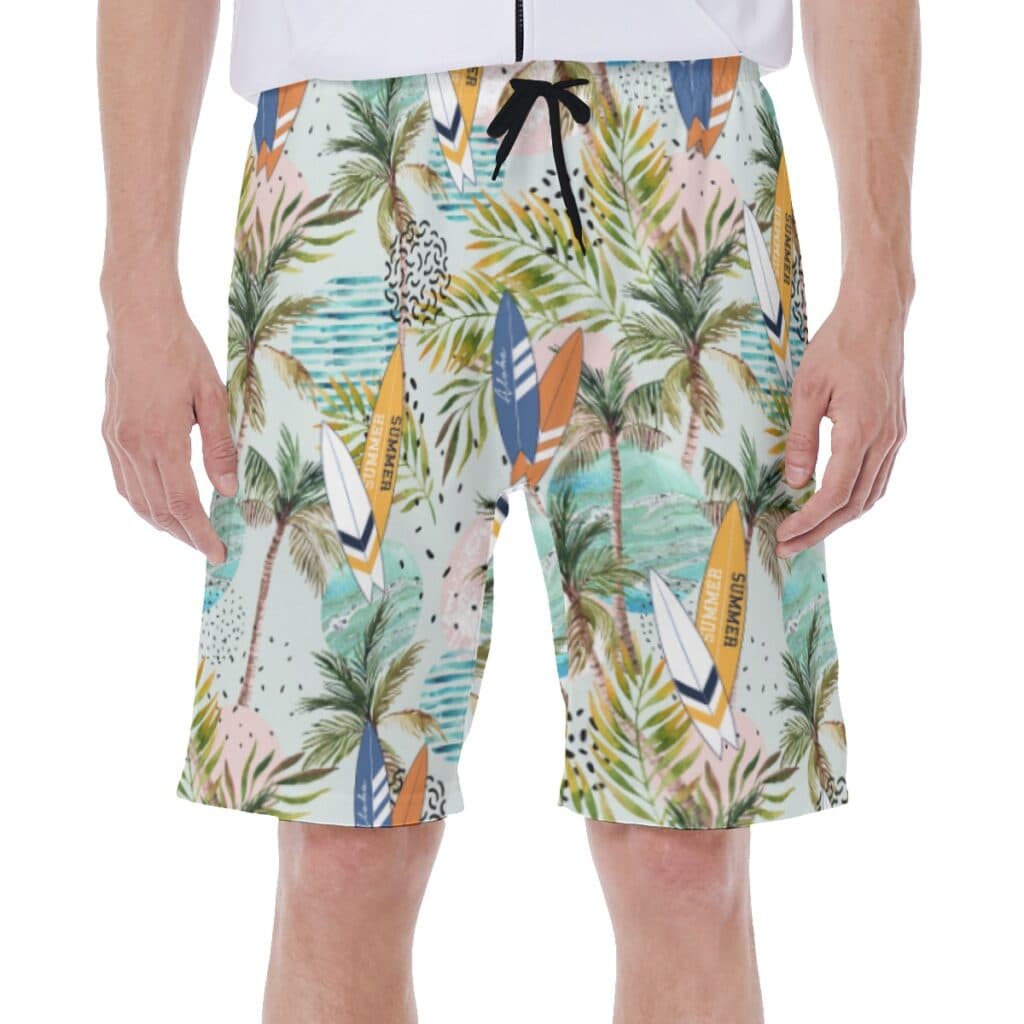 Surfing Boards Tropical Hawaiian Swimwear For Men