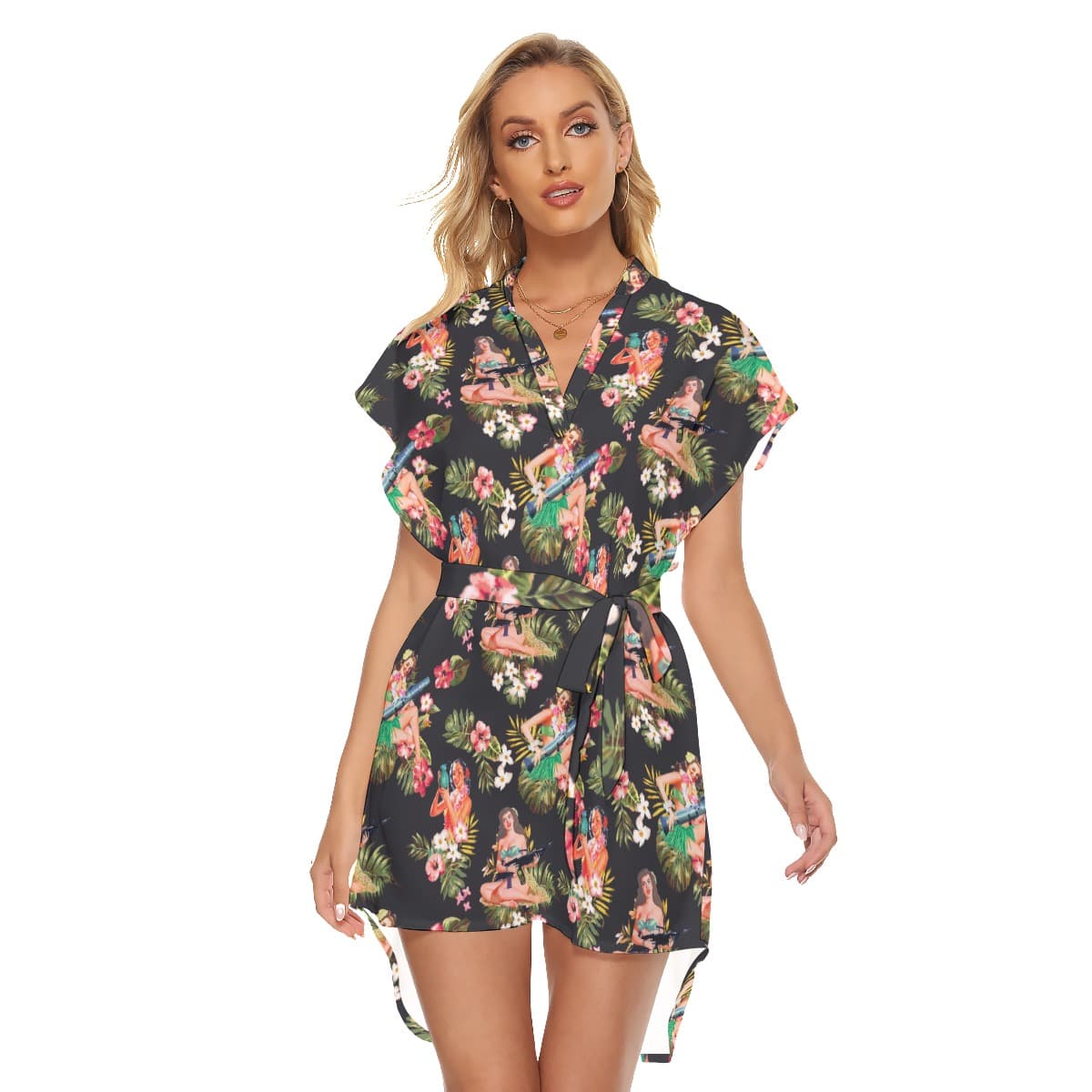 Tactical Hula Girls Hawaiian Dress With Tie (1)