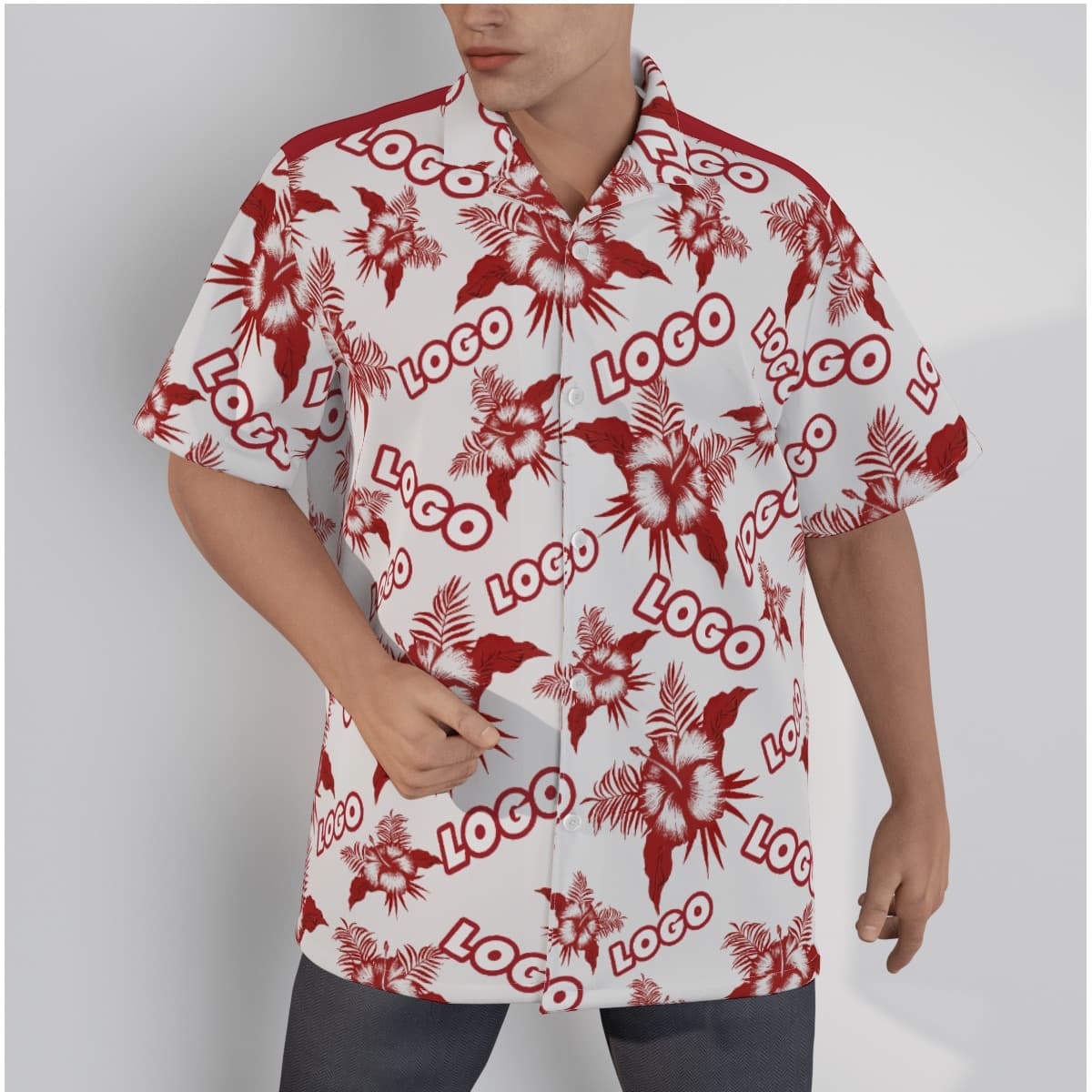 Team Hawaiian Shirt With Custom Logo (1)