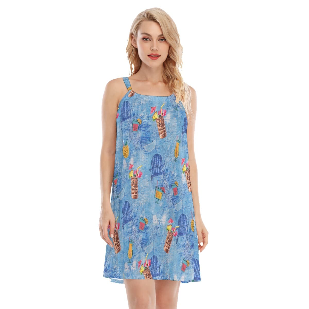 Tiki Bar Drinks Aloha Cami Dress For Women (1)