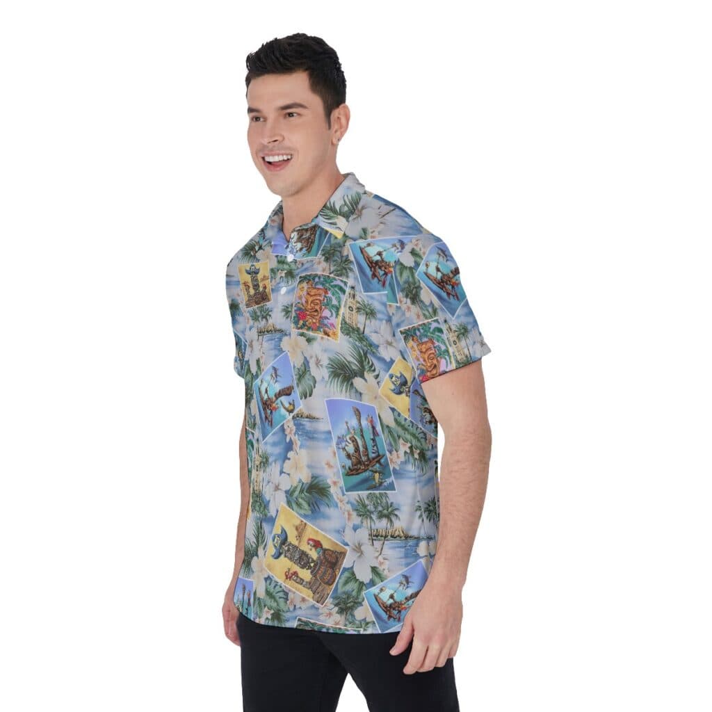 Tiki Tropical Hawaiian Golf Shirt For Men