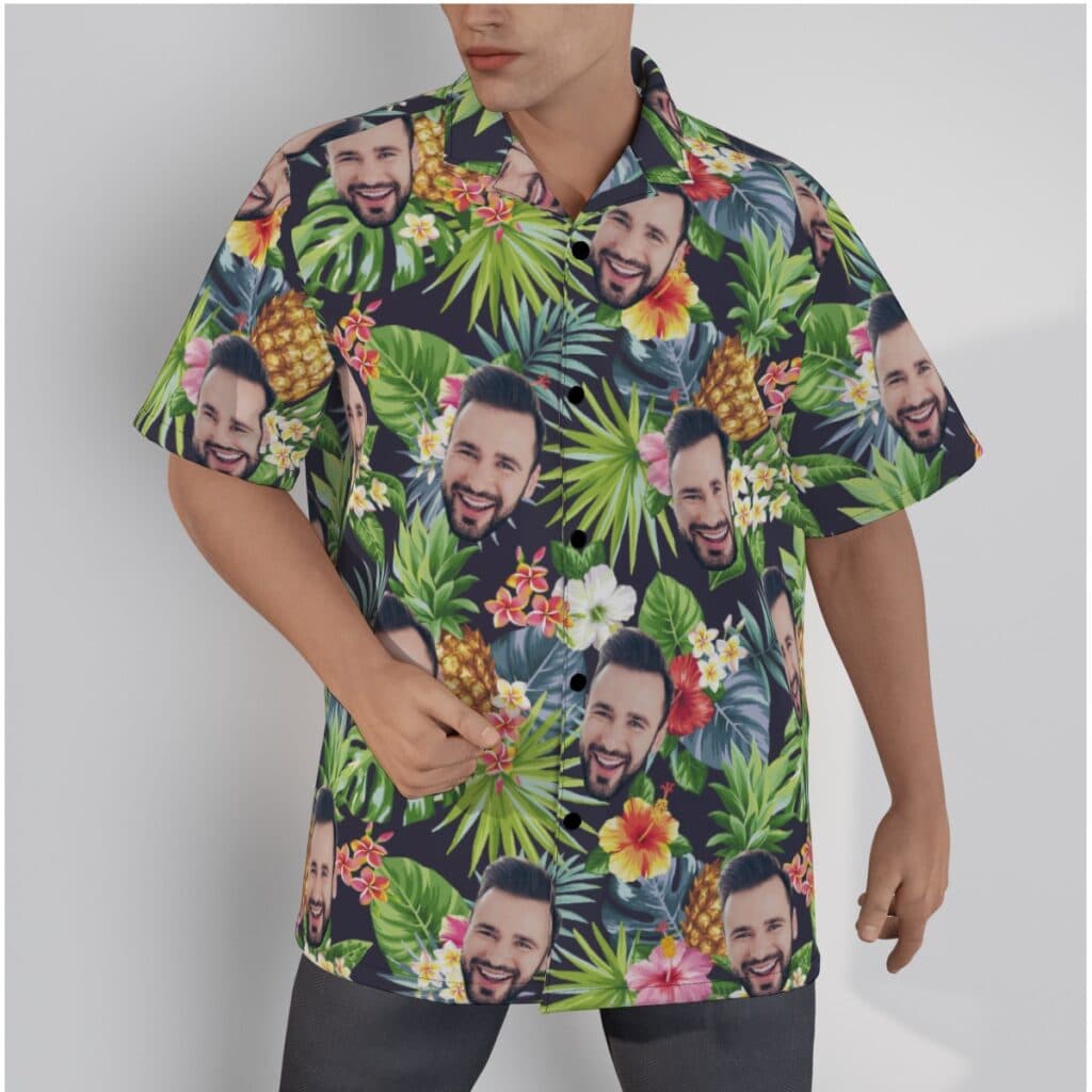 Tropical Custom Face Men's Hawaiian Shirt