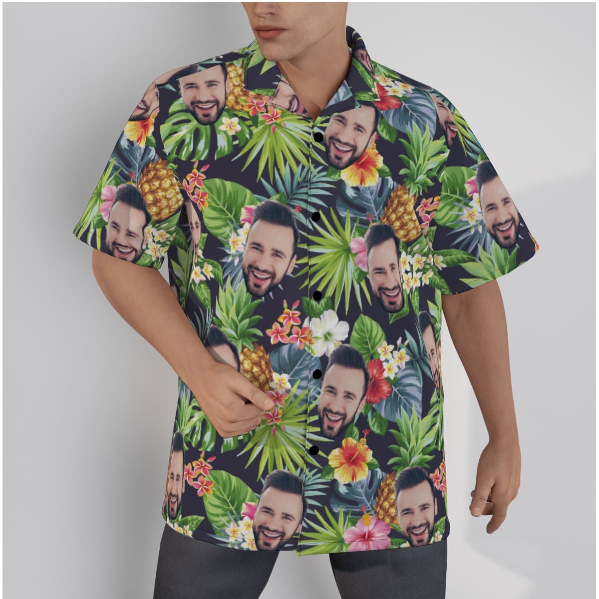 Tropical Custom Face Men's Hawaiian Shirt
