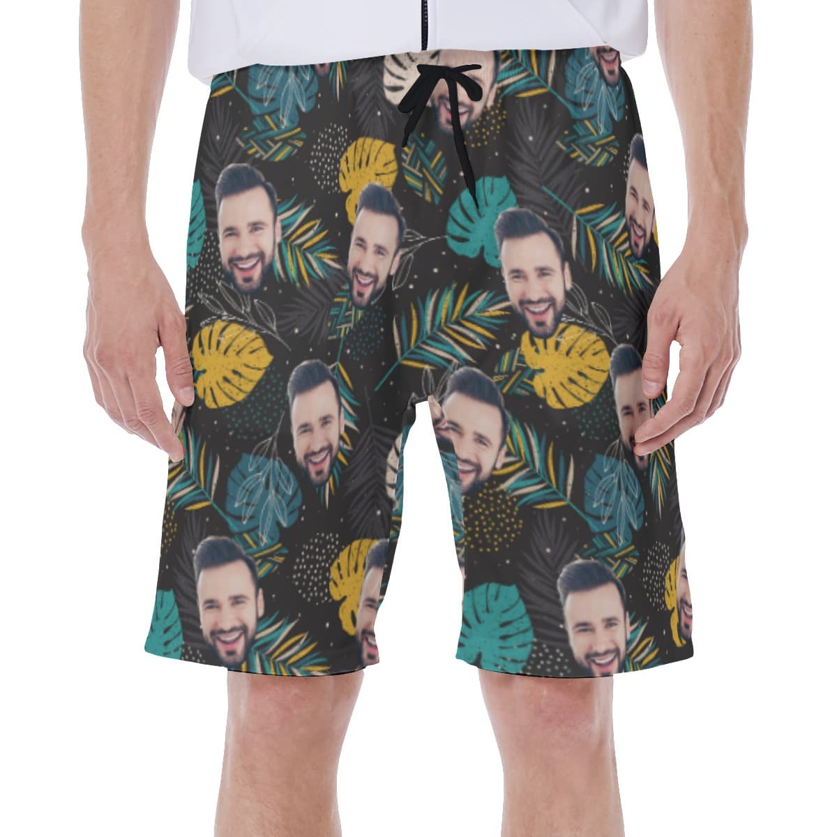 Tropical Custom Face Men's Hawaiian Swim Trunks (1)