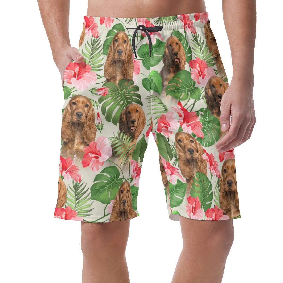 Tropical Floral Men's Short With Dog Face (1)